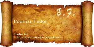 Boeriu Fedor névjegykártya